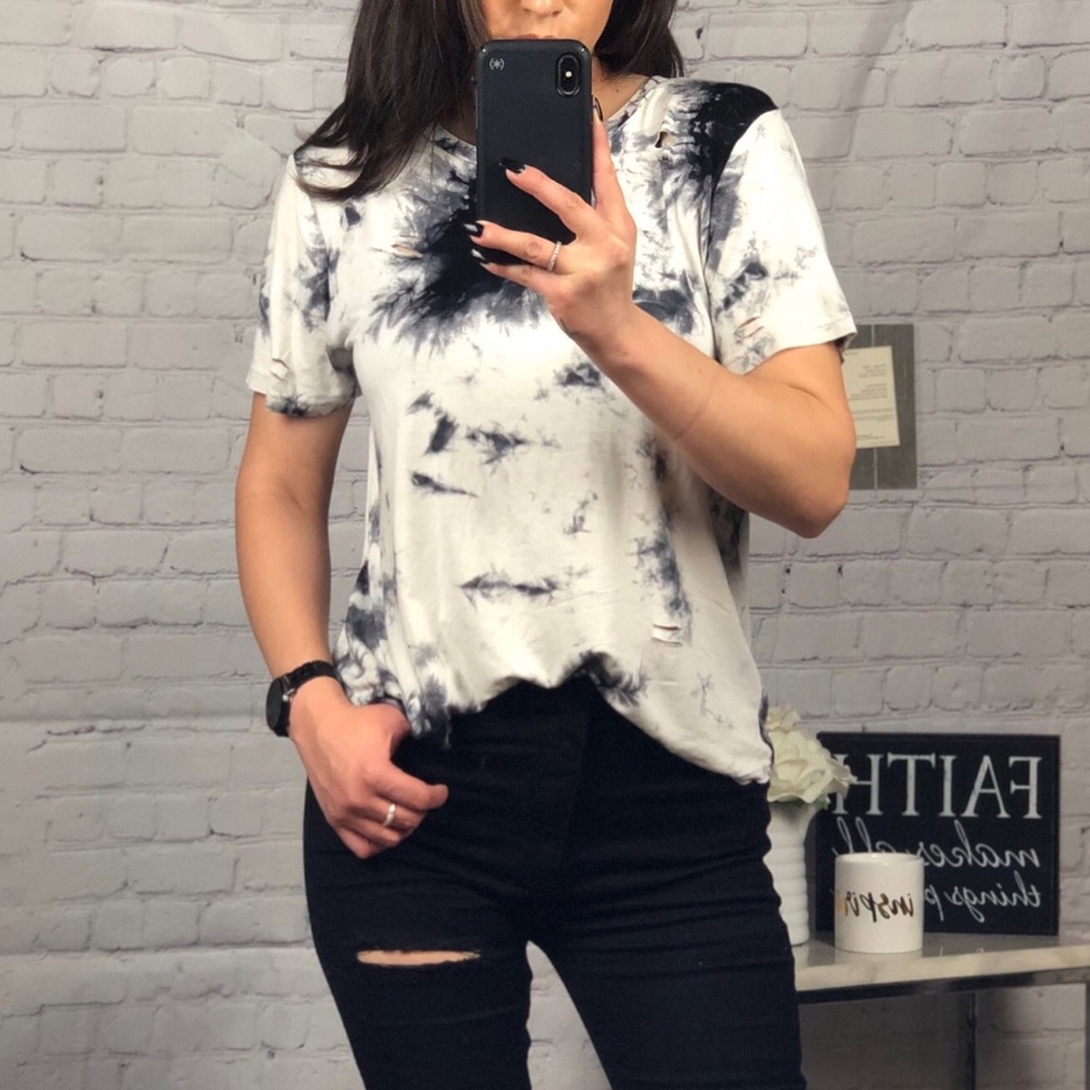 ✖️LUNA DARK CLOUDS TIE DYE SS TOP